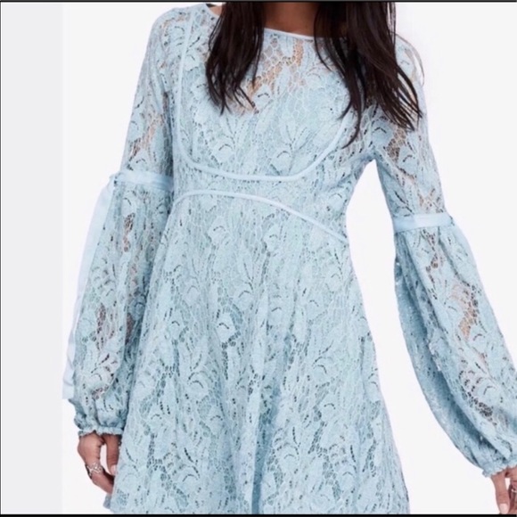NWT ❋ Free People ❋ Romantic Ruby Lace Mini Dress - Picture 7 of 7